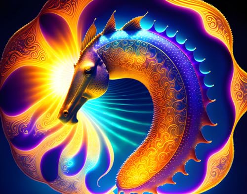 Cheval de mer sous le soleil affiche toile pour salon lumineux