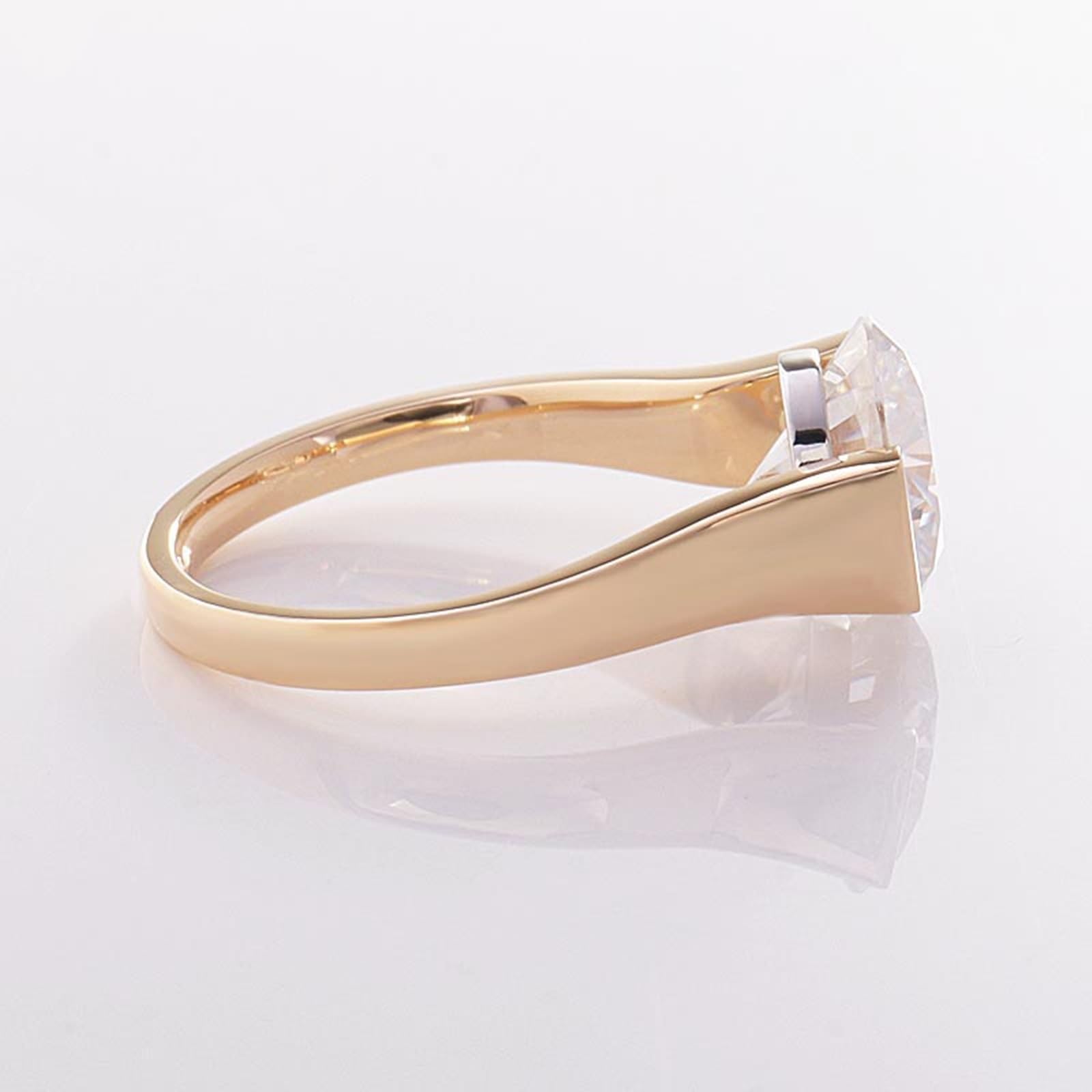Alliance Femme Decor Gravée Alliance Homme Or Jaune Or 9 Carats Moissanite Solitaire avec Moissanite Ronde Taille Lesbienne pour Mesdames Nouvel An Bijoux