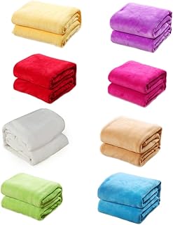 SEWOART De Cama Lisa En Color Rojo 150 X 200 Cm De Franela Polar para Sofá Y Cama