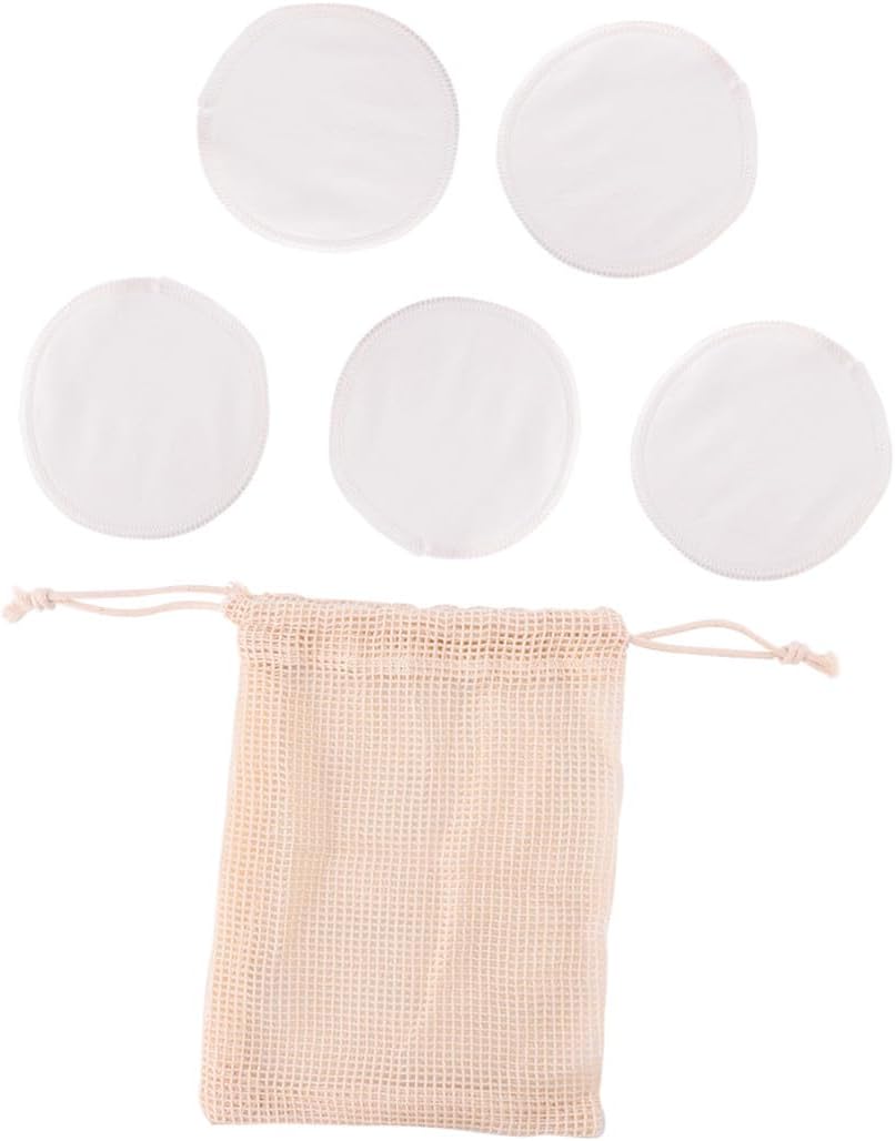POPETPOP 18pcs Cotton Rounds Makeup Remover Pads Bamboo Fiber Washable Gentle Cleansing Makeup Bag Set