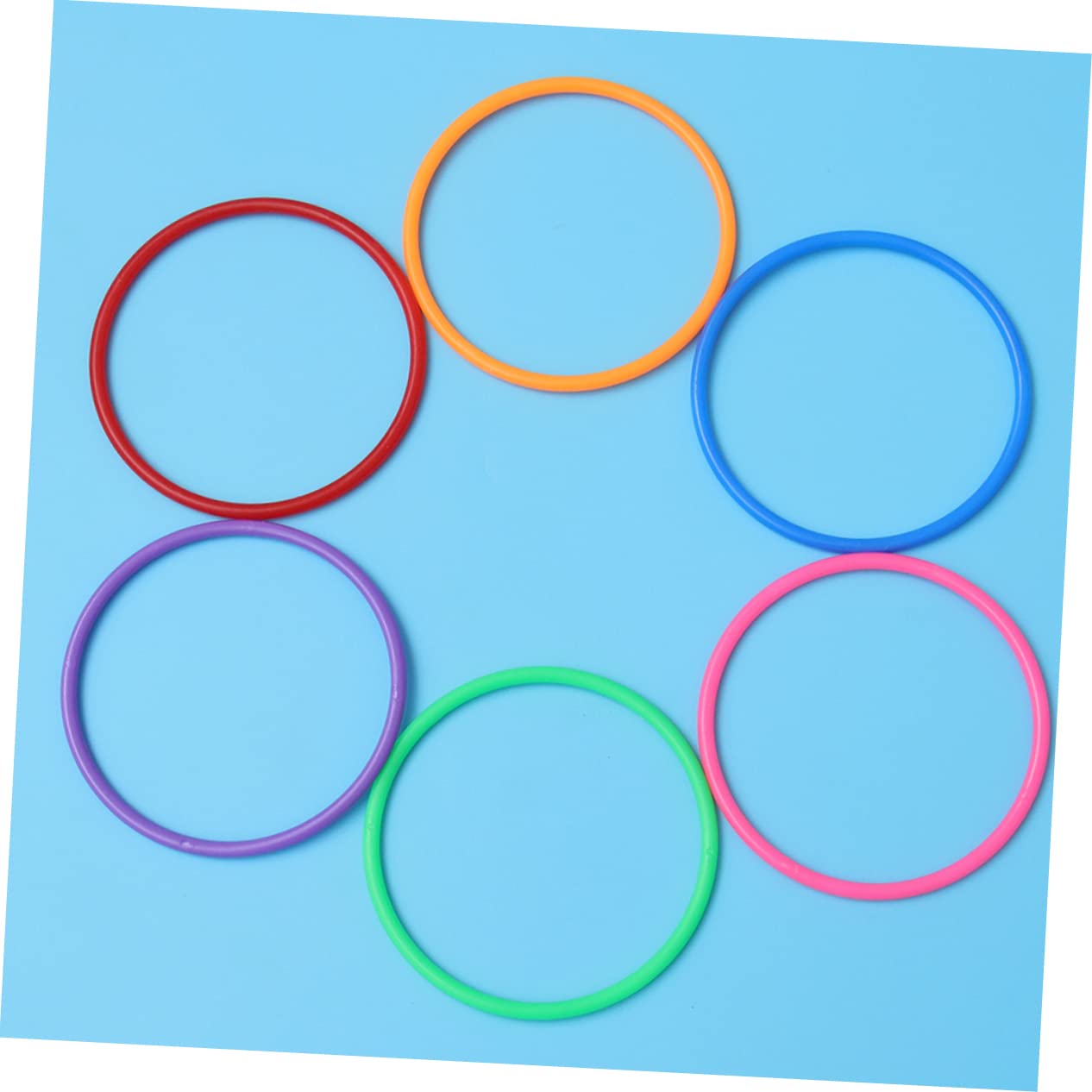 POPETPOP 20pcs Toss Rings for Solid Circle Plastic Toss Rings Game Random Colors for Backyard Carnival Garden School Festivals and Outdoor Fun Random Color