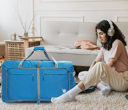 Bago Travel Bundle: 5 Packing Cubes (Black/Blue/Purple/Green/Pink) & 120L Duffel Bag (Blue) Set - Organize and Carry with Ease2