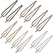 12 Pieces Rhinestone Crystal Bobby Pins Double Row Rhinestone Hair Barrette Clip Metal Hair Pins for Women Girls (Style C)