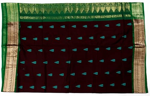 Generic green gadwal silk saree – image 4