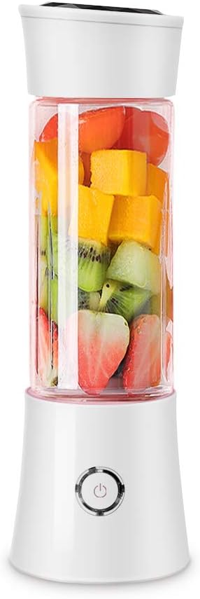 KAMSPARK Portable Blender with Detachable Cup, Smoothie Blender Battery Powered USB Rechargeable, 4000mAh, 6 Blades, Glass Bottle, Cordless Small Juicer Cup for Travel Outdoor Sports Office