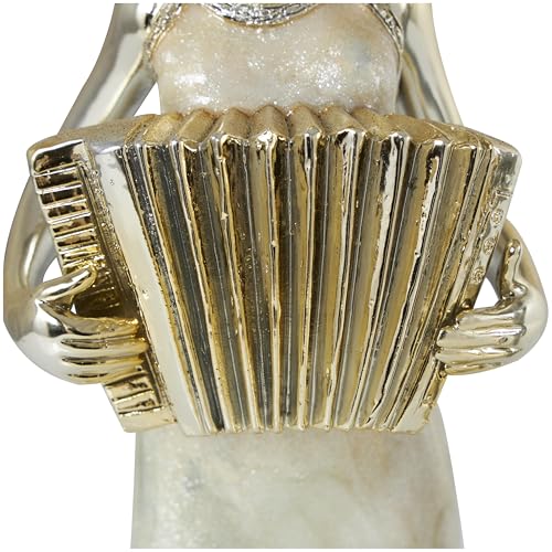 Figura Decorativa Musico de Resina Dorada Set 2 miniatura 2