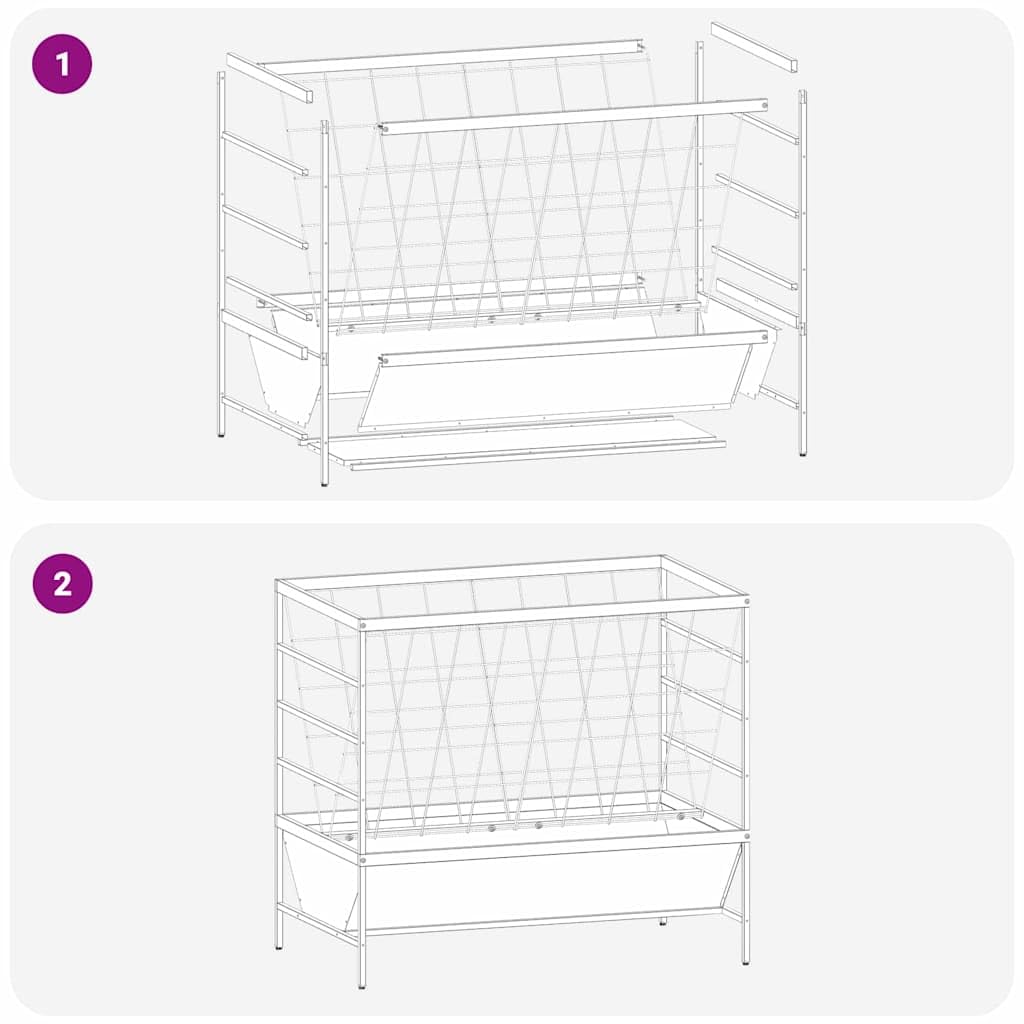 vidaXL Comedero para Ganado Plateado 100 x 60 x 90 cm, Comedero Moderno para Granja, Duradero para Ganado, Cabras, ovejas, al Aire Libre, Campo