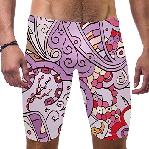 Maillot de bain ethnique violet texturé pour homme coupe endurance jambe carrée M