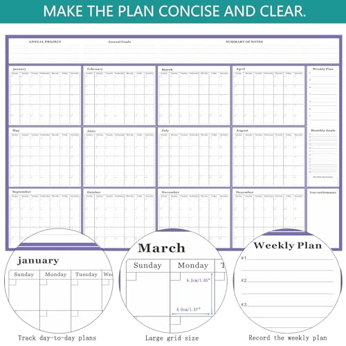 Calendrier mural 2026 effaçable pour ne plus oublier vos rendez-vous - 4