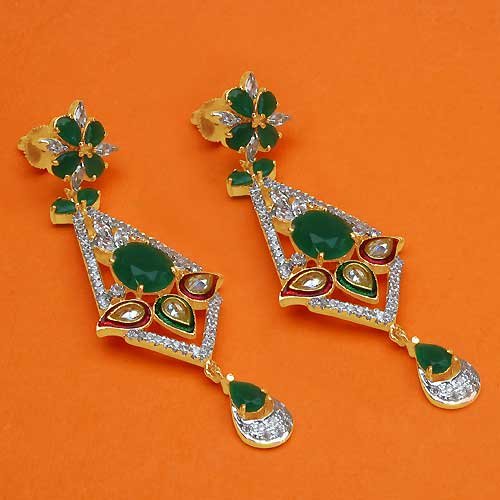 Indian Touch American Diamond Copper Earrings Amazon.in Jewellery