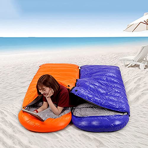 Sac de couchage 800g bleu isolant avec sac compression ultra compact