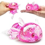 ZTATU Axolotl Squishy Toys for Kids (1PCS) Stress Relief Toys Squishy Stress Balls for Adults & Kids Party Favors Squish Sugar Ball Fidget for Classroom, Office, Easter Basket Stuffers (Pink)