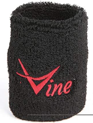 Vine Fitness Sport Sweatband Wristband Wrist Wraps Black Support Sweat absorbent