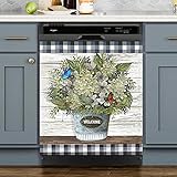Sportman Pastoral Style Vase Flower Kitchen Decorative Dishwasher Cover Magnet Sticker,Butterfly...