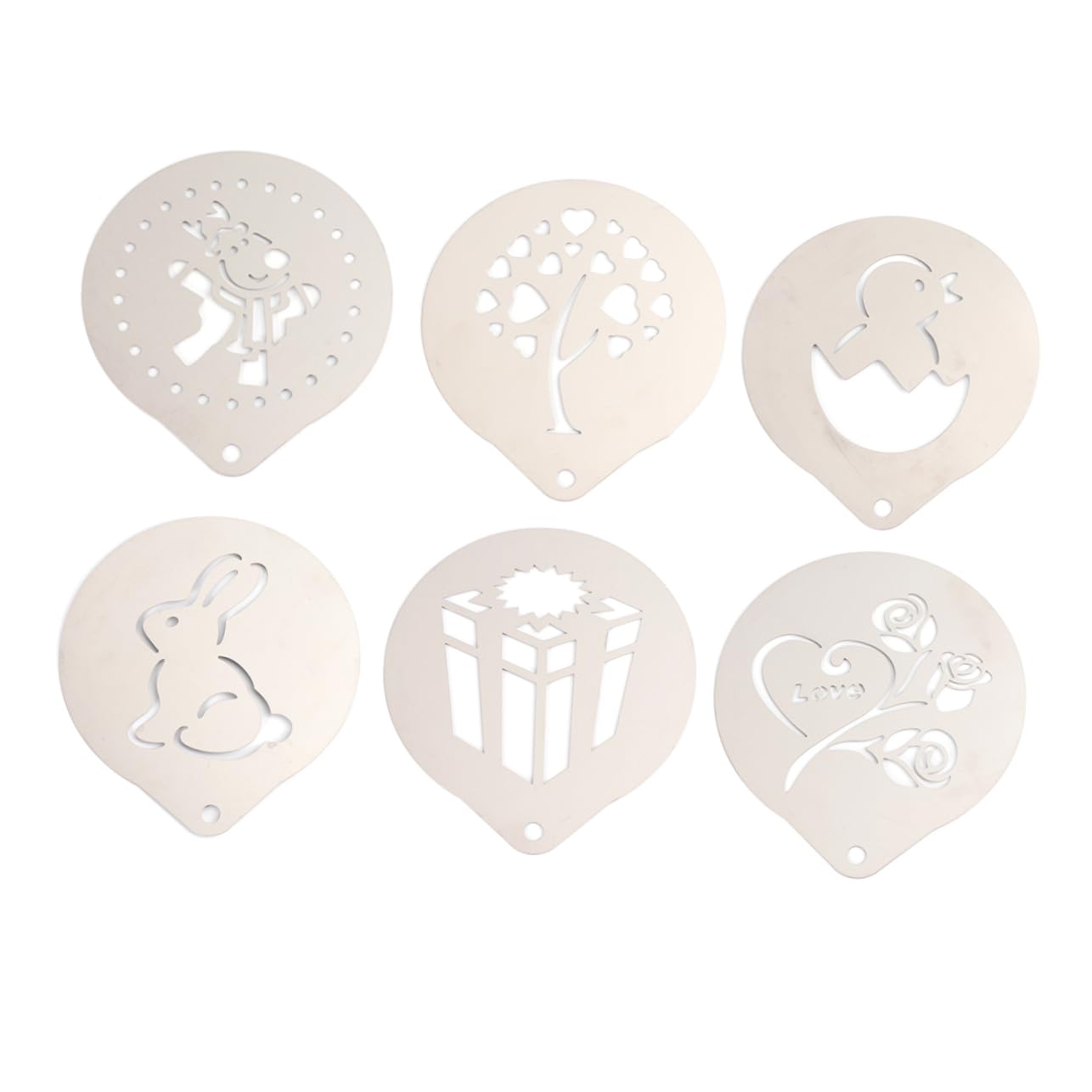 TOPBATHY 3juegos Plantilla De Café Inoxidable Para Latte Art De Moldes De Decoración Leche Para Cappuccino y Café Casa