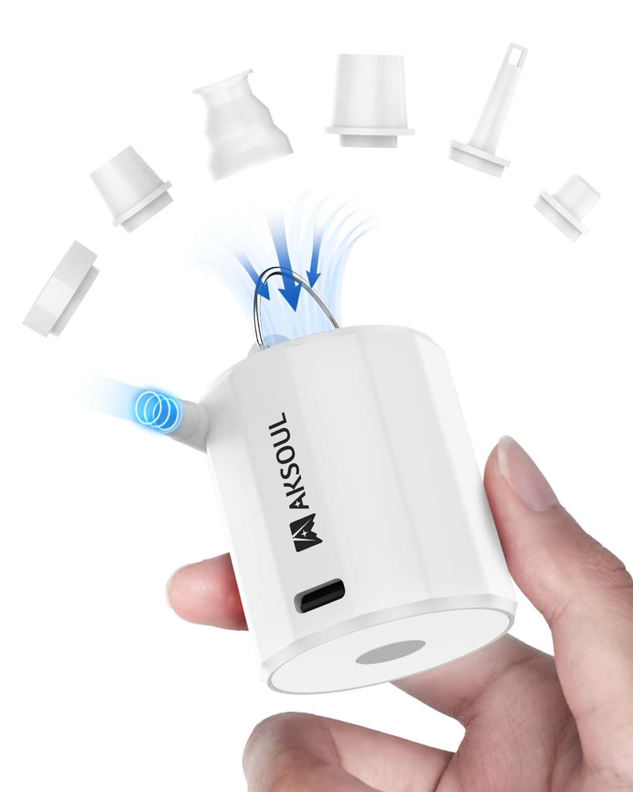 AKSOUL Elektrische Luftpumpe Pumpe Akku: 1600 3600 4000mAh Wiederaufladbare Batterie AA Batterie Portable Electric Air Pump mit Luftdüsen für Pool Luftmatratze