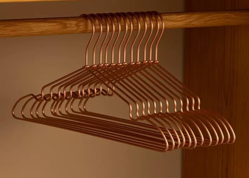 Premium Matte Golden Aluminum Coat Hangers 20 Pack, 16.2” Extra Smooth & Durable Metal Shirt Dress Hanger,Aluminum Alloy Hanger,Clothing Support,