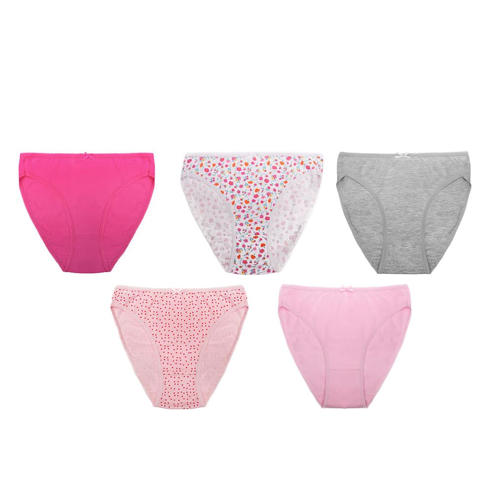 Undercover Ladies 5 Pack High Leg Briefs BR772 Pink Floral Mix 14