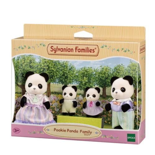 Sylvanian Families - La famille Panda - Set 4 figurines - Plongez dans l'univers de la famille Sylvanian - Figurines animaux miniatures - Jouet enfant 3 ans et...