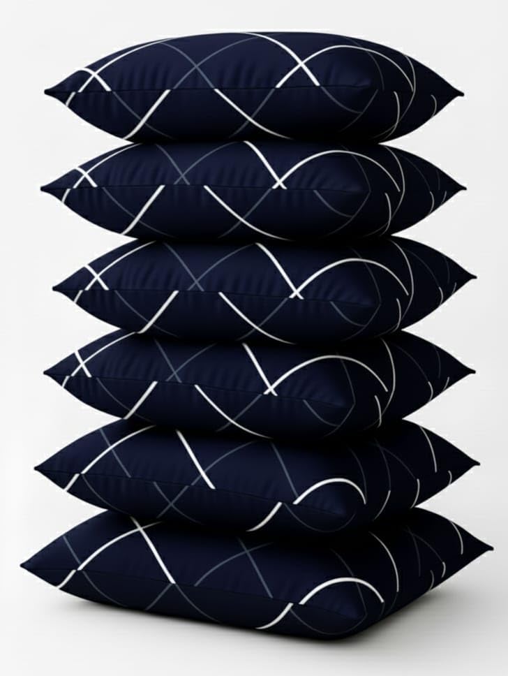 Image of Donda Microfiber Pillows Set 6, Soft Adjustable Pillow for Sleeping - 16 x 24 Inches -Blue (6, Blue, King (U.K. Standard) S0-2