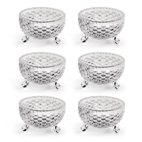 Image of Glassbunny Ice Cream Glass Bowl Pack of 6, 200 ML Crystal Clear Glass Falooda Dessert Bowl Set, Mini Trifle Serving Cup