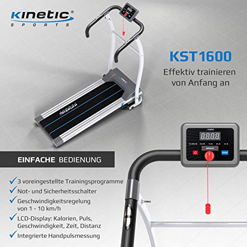 Kinetic Sports KST1600 Laufband klappbar 500 Watt leiser Elektromotor, Trainingscomputer, GEH- und Lauftraining… – Bild 5
