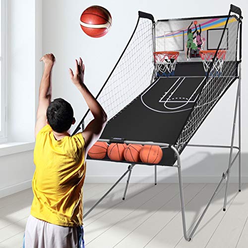 Sporting Goods Sports Athletics Hoop Backboards Indoor Double Shot Black Silver Electronic Basketball