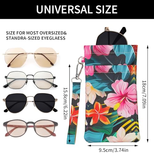 Image of Double Eyeglass Case Soft Dual Glasses Case for Women Men Travel Squeeze Top Sunglasses Cases Eyeglasses Pouch