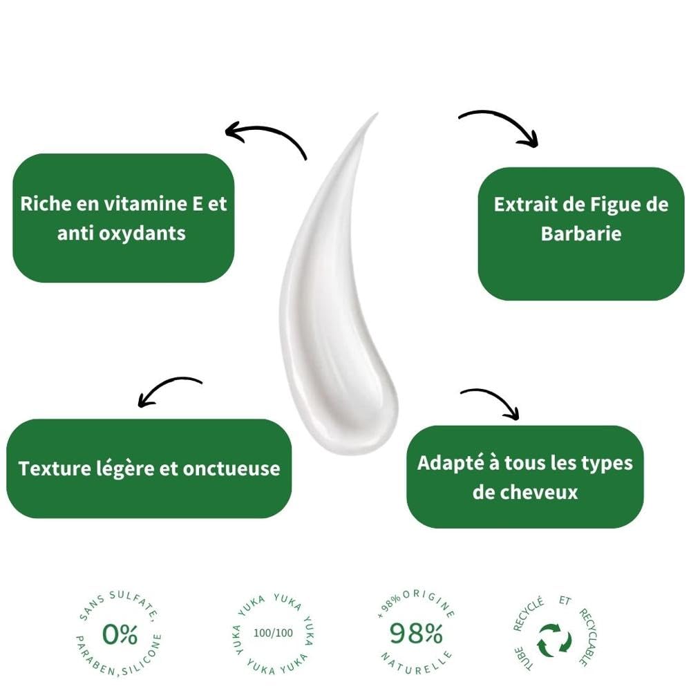 Shaeri - Soin Démêlant 200 ml - Pour tous types de cheveux - Hydratation tout en douceur - Répare et Démêle - Formule Sans Silicone - Vegan et Naturel - Tube recyclé et recyclable