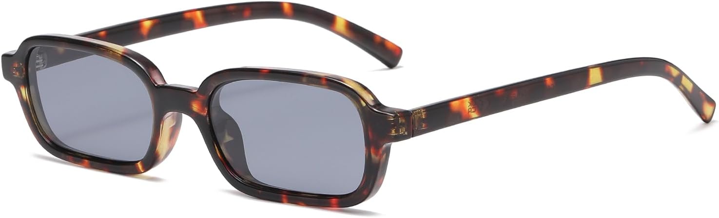 Rectangle Sunglasses for Women Men Trendy Narrow Square Frame 90’s Retro Sun Glasses UV400 Protection Shades