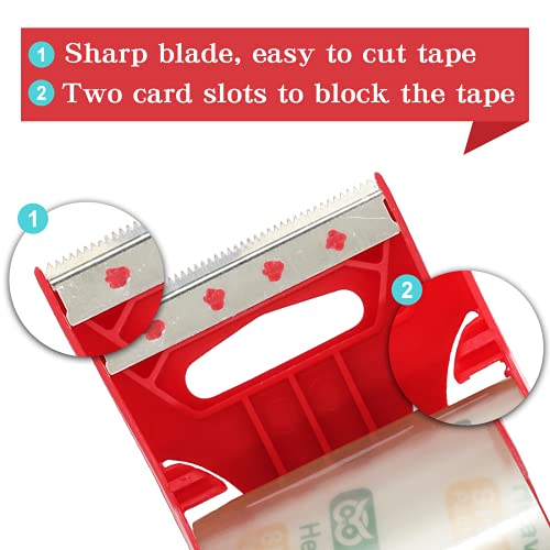 Image of OWLKELA Noiseless Shipping Packaging Tape 1.97 inch x 32.8 Yd, 3 Pack Heavy Duty Clear Packaginging Tape with Dispenser, Moving Tape, Box Tape, Strong Seal on All Box Types, 1.02 inch Core