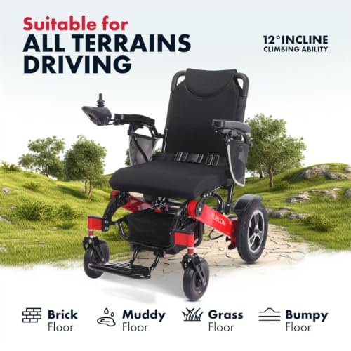 Image of Rubicon DX14 - Longest Range 30 Miles, Airline Approved Electric Wheelchair, Dual 12AH Lithium Batteries, 2x300W Motors, Leather Cushion, Foldable, Lightweight & Powerful (Model19)