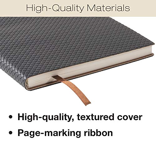 Global Printed Products Textured High End Journal Notebook: 5"X8", 192 Pages (96 Sheets), Lined Ruled Writing Notebook (Black) #TOP1