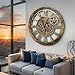 ImprovingLife The Gears Clock The Original Real Moving Gear Wall Clock Vintage Industrial Oversized Rustic Farmhouse (24 inch (60cm),Gold Antique)