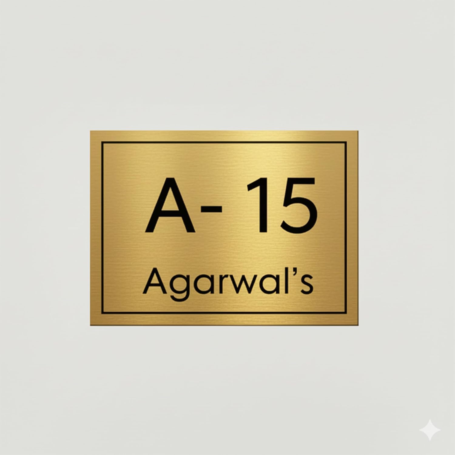 Customized Acrylic Name Plate for Home & Office | Personalized House Number Door Sign | Premium Silver Brushed Finish | Modern, Self-Adhesive (7 x 5 Inches) (2mm Gold) — Amazon image 8