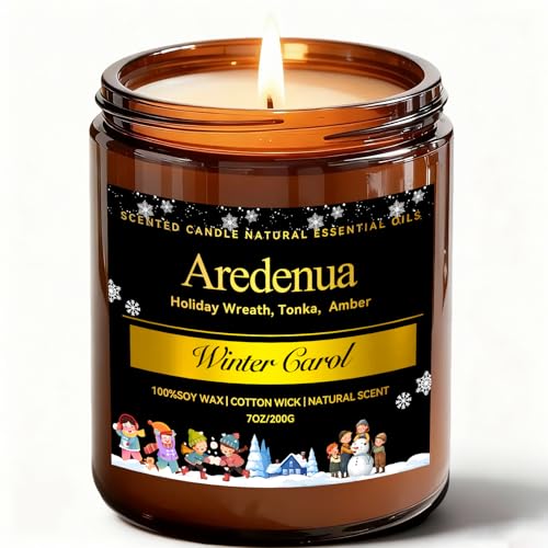 Aredenua Winter Candles - Winter Carol Scent, 7oz Christmas Holiday Candle