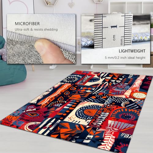 Tapis antidérapant facile à nettoyer pour salon rustique - 6