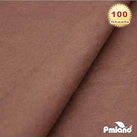 PMLAND 100 Sheets Brown Tissue Wrapping Paper Bulk 20 x 15 Inches for Gift Favor Bags Boxes Flowers Packaging Crafts DIY Art Projects and Party Decorations