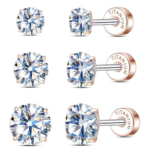 Boucles d'oreilles moissanite à tige en titane clarté VVS1 D