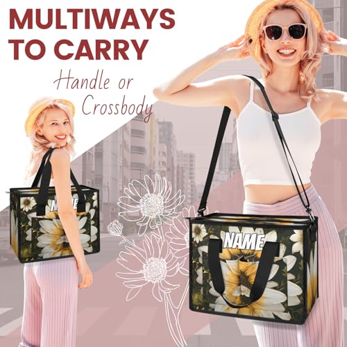 Custom Sunflower Honeybee Travel Duffle Bags for Women Weekender Overnight Spring Farmhouse Carry on Tote for Airplanes Business Hospital Gym with Toiletry Bag 3Pcs Set3