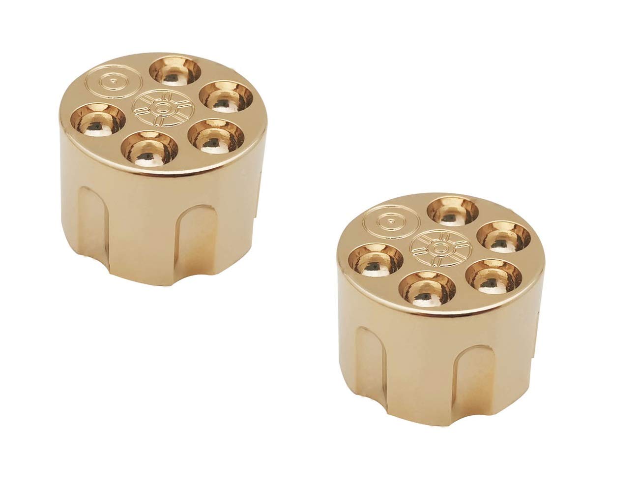 Guyker 2Pcs Guitar Potentiometer Control Knobs for 6mm(0.24”) Dia. Shaft Pots - Brass Knurled Volume and Audio Switch Knob Replacement for Electric Guitar or Precision Bass - CNC Machined (Golden)