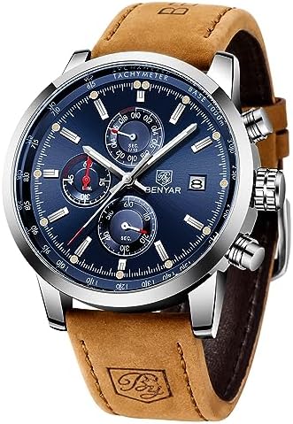 BENYAR Mens Watches Chronograph montre Homme Analog Quartz Watche...