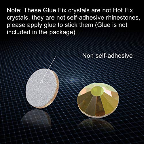 Image of 288 Pieces Flatback Rhinestones Glue Fix Crystal Glass Diamantes Gems for Crafting Nail Art Crafts Decorations Clothes Shoes 7.2 mm (ss34, Metallic Sunshine)
