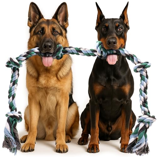 Giant Dog Rope Toys for Extra Large Dogs - 42 Inch, 6 Knot Tough Rope Chew Toys for Large Dogs - Benefits Non-Profit Animal Rescue - Indestructible Dog Toy for Aggressive Chewers