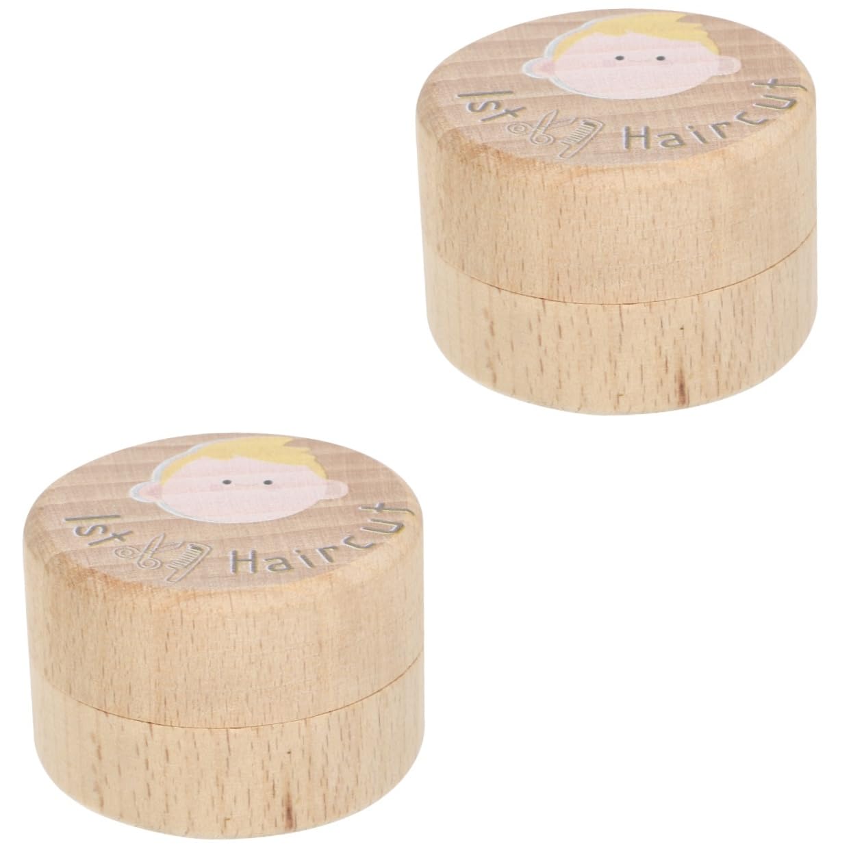 Abaodam 2pcs Box Wooden Haircut Keepsake Box First Hair Storage Case for Boys and Girls for Boy