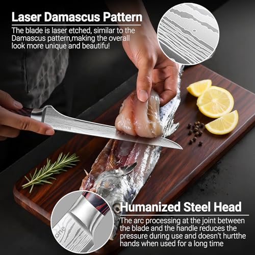Nanbone Boning Knife 8 Inch Super Sharp Fillet Knife High Carbon Stainless Steel Kitchen Knife with Wooden Handle, Chinese Boning Knives for Meat Poultry Chicken Deboning Knifes - image 6