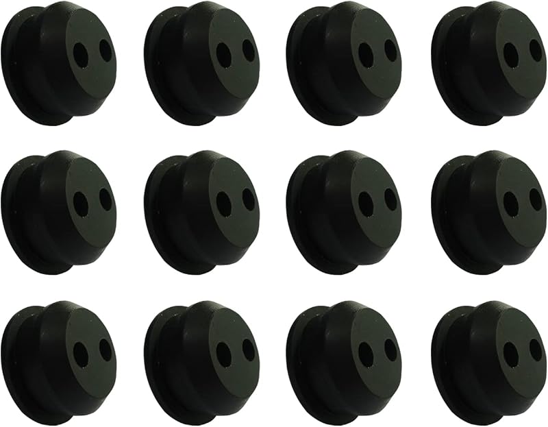 Grommet de linha de combustível C·T·S com 2 furos, diâmetro de 18 mm – Pacote com 12