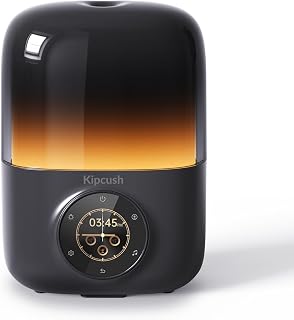 Kipcush Essential Oil Diffuser, 250ML Humidifier with White Noise Machine, LED Mood Lighting, Touch Screen, Timer, Auto-Off, Black