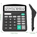 Calculator, Splaks 2 Pack Standard Functional Desktop Calculators Solar and AA Battery Dual Power Electronic Office Calculators with 12-Digit Large Display (1 Basic Black&1 Updated Silver) - Image 4