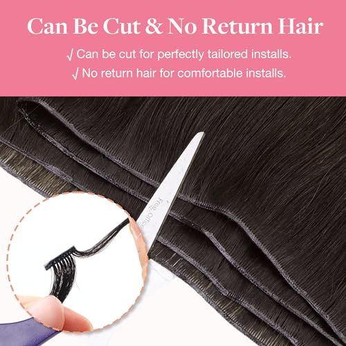 Image of GOO GOO Genius Weft Hair Extensions Human Hair, Sew In Weft Extensions, Seamless Blend & No Bulk Flat, Natural Volume for Women, #2 Dark Brown 14 Inch 50g